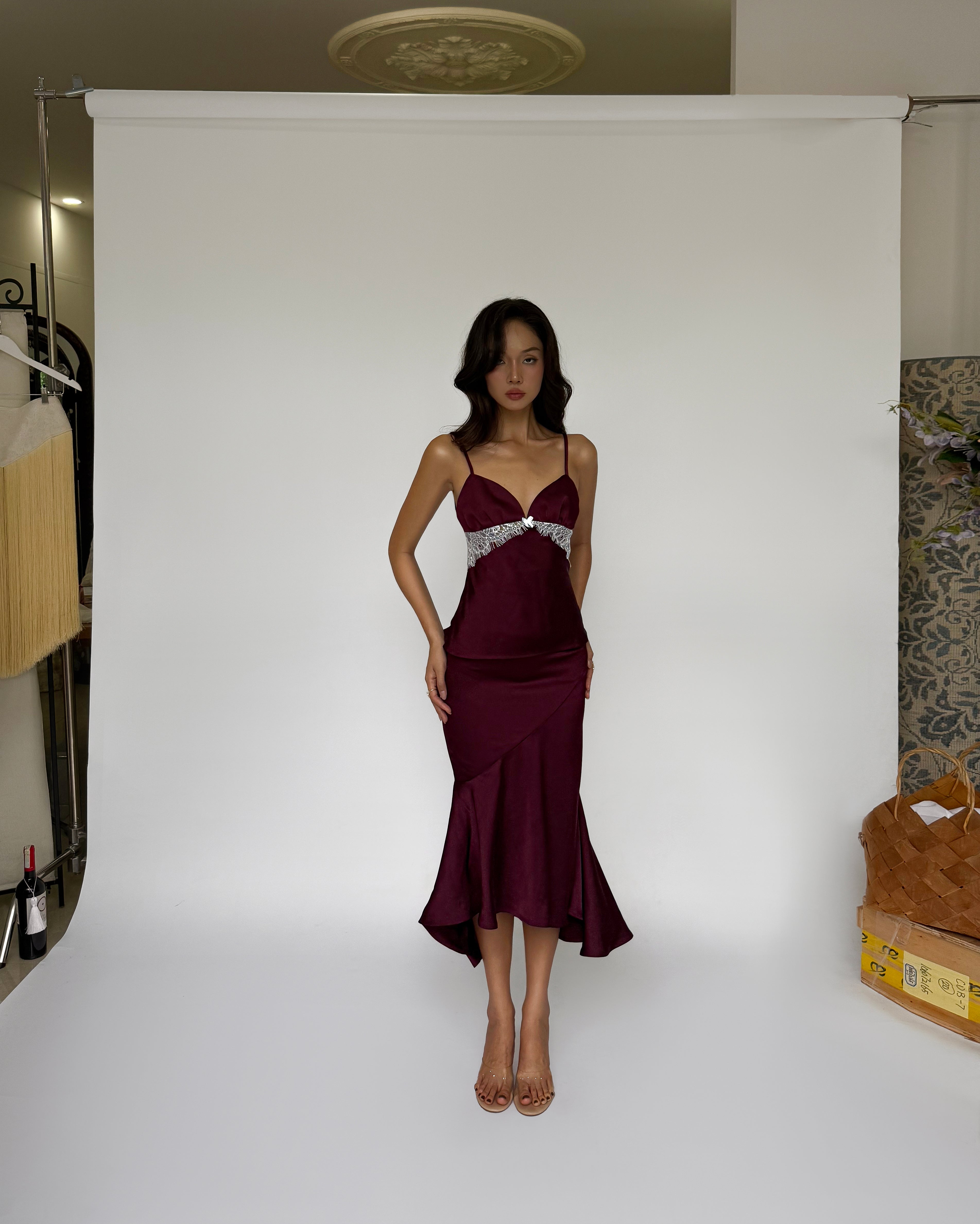 Vell Skirt - Burgundy