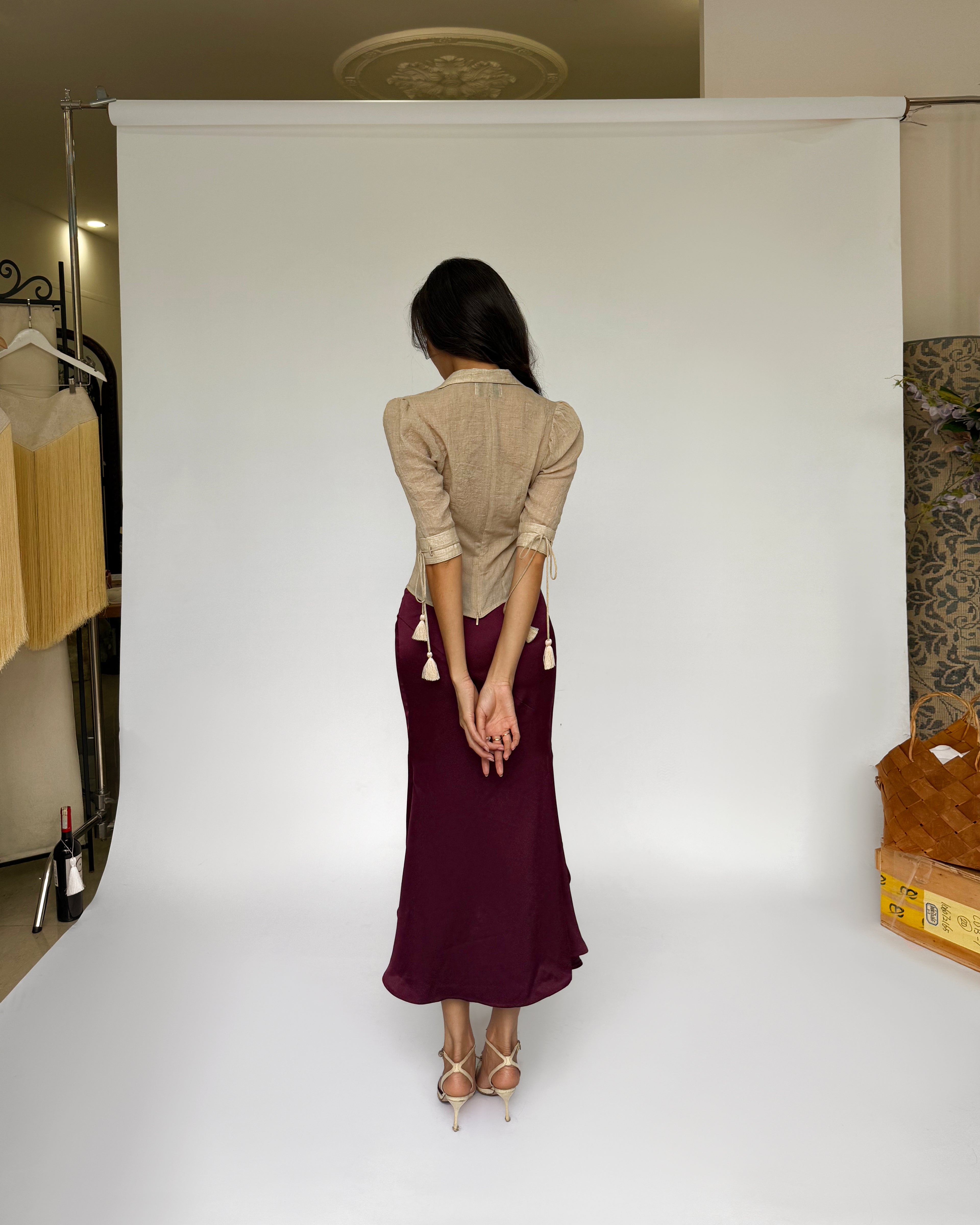 Liu Top With Liu Tassel Tie