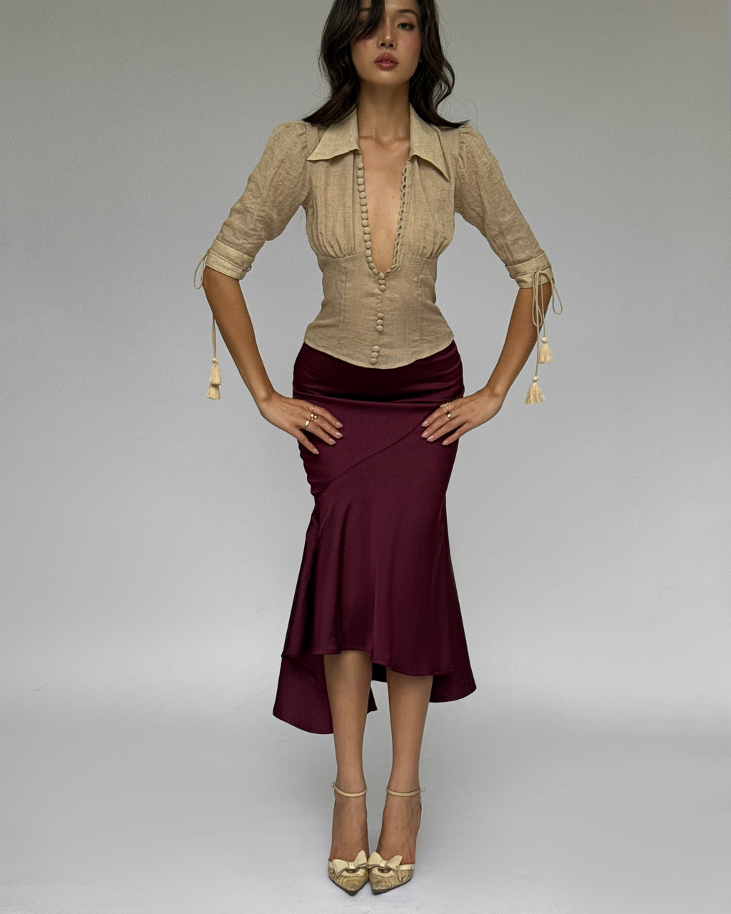 Liu Top With Liu Tassel Tie