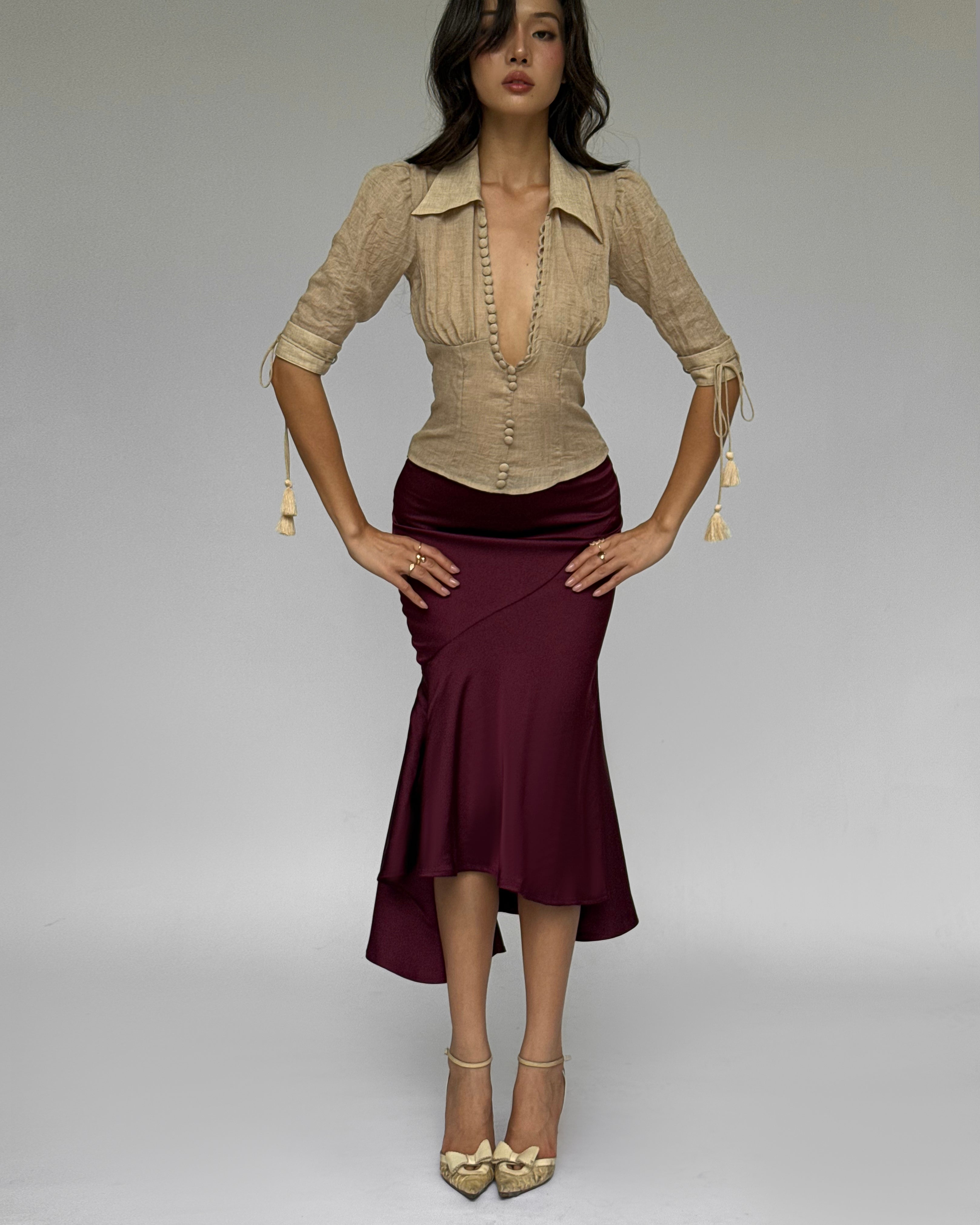 Liu Top With Liu Tassel Tie